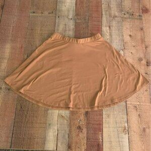 Lemon drop womens stretch knit mini skater skirt in tan in XS